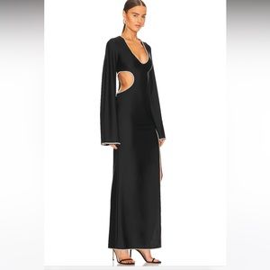 Kira Diamante Trim Maxi Dress in Black- Revolve